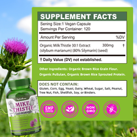 Kapsul Ekstrak Milk Thistle Label Pribadi OEM/ODM, Suplemen Pendukung Kesehatan Hati Silymarin untuk Dewasa, Kapsul Pembersih Hati yang Sehat