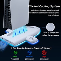 DOBE Dock Chargeur double contrôleur pour PS5 Slim uniquement pour PS5 Gamepad Chargement RGB Support vertical Base de stockage pour DualSense