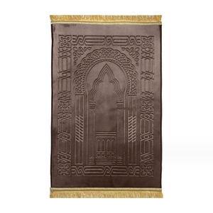 Tapis de Prière en Flanelle Portable et Pliable, Design Ethnique International, Tapis de Culte Lavable en Polyester pour Prières Musulmanes - Product Image 4