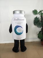 Costume de mascotte en peluche blanche personnalisé en forme de bouteille Blue Sky pour événements publicitaires, adultes, unisexe