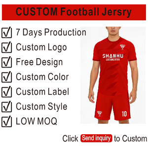 Camiseta de Fútbol Personalizada con Número y Logotipo, Color Rojo, Duradera, de Secado Rápido, Uniforme de Fútbol - Product Image 4