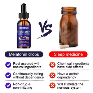 Melatonine Drank <span class=keywords><strong>Plant</strong></span> <span class=keywords><strong>Extract</strong></span> Slaap Vloeibare Ontspanning Melatonine Supplement Druppels Voor Diepe Slaap - Product Image 2