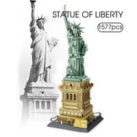 Blocs de construction modulaires célèbres d'Amérique, Statue de la Liberté d'Amérique, Architecture, 1577 pièces, Ensembles de briques miniatures MOC de New York