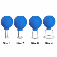 Ensemble de ventouses faciales en verre Fireless, 4 pièces, ventouses en silicone à aspiration sous vide pour le visage, les yeux et le corps, 4 tailles, 11 couleurs