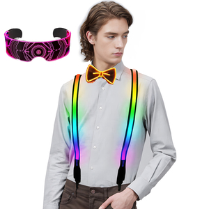 Hot New LED Sangle Lumineuse Lumière Noeud Papillon Fête Ensemble Halloween Noël Mode Hommes Et Femmes Habiller Lumière Technologie Lunettes - Product Image 1