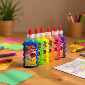 Colla glitterata neon, 6 pezzi, forniture per artigianato per bambini, arte e mestieri - Product Image 2