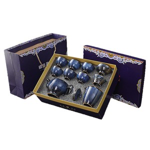 Juego de Té Kung Fu de Cerámica con Esmalte Tianmu, Estilo Kiln Change Gulan, Tetera y Taza Prácticas para Oficina y Hogar - Product Image 5