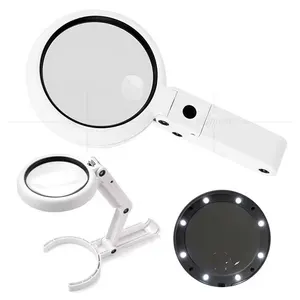 Magnifying Glass with 8 LED Lights,5X 11X Handsfree Magnifier with USB,Dual Magnification Lens for Diy Diamond Painting Tools