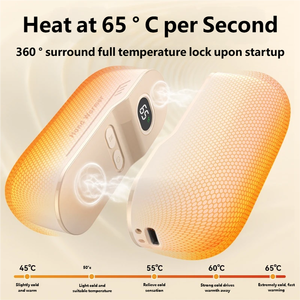 Calentador de manos reutilizable y recargable con calefacción de un segundo, alimentada por USB almohadilla térmica, imprescindible para el invierno. - Product Image 4