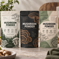 Sachet Doypack Personnalisé Imprimé pour Poudre de Champignons avec Fermeture Éclair, Emballage Alimentaire en Mylar, Refermable et Anti-Humidité
