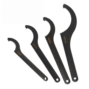 Clé à crochet noire pour couvercle de compteur d'eau, avec trou de goupille latérale et goupille carrée, en acier, 12-220 mm, direct usine - Product Image 1