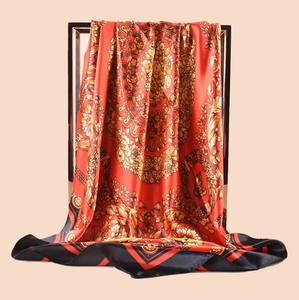Custom Print Women Fashionable Floral Satin Chiffon Polyester <strong>Silk</strong> Square Scarf <strong>Headband</strong> for Summer Adults' Digital Scarf - Product Image 4