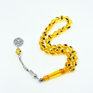 イスラム教徒用数珠 10mm、33個、樹脂製昆虫ビーズ、イスラムブレスレット、ミスバハ、スイミングプール、アラカール、ティビハ、ロザリオ用の祈りの数珠 - Product Image 2