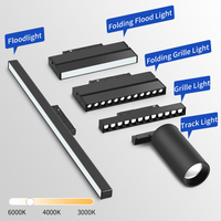 Rail lumineux LED magnétique en aluminium à trois températures de couleur avec CRI 90 élevé, design moderne à montage en surface