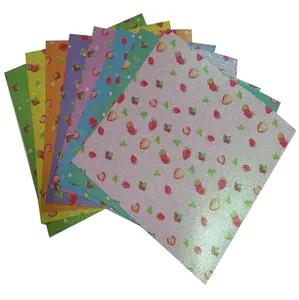도매 딸기 인쇄 포장 반짝이 종이 DIY 장식 종이 수공예 반짝이 카드 스톡 공예 종이