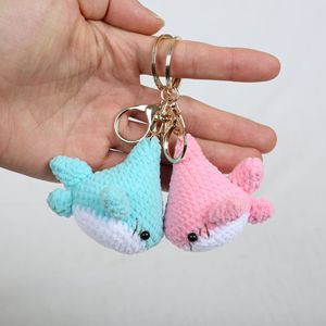 Yarn Crochet Cute Mini Whale Toy Bag Charm Keychain Handmade Knitted Amigurumi Ocean Animal Doll Pendant Accessories for Women - Product Image 4
