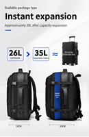 Sac à dos pour ordinateur portable de voyage professionnel multifonctionnel extensible, écologique, durable, imperméable, grande capacité, avec port USB