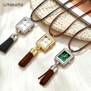 Women Minimal Retro Tassel Necklace <b>Watch</b> Waterproof Quartz Wrist <b>Watch</b> - Product Image 2