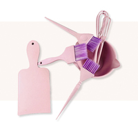 Ensemble de pinceaux biodégradables pour salon avec logo personnalisé Fournitures pour barbier Bols pour mélanger les couleurs de la teinture des cheveux Kit d'outils pour la coloration des cheveux