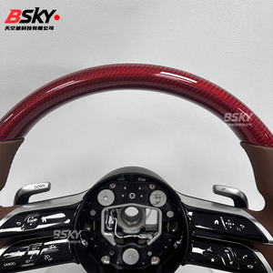 Volant personnalisé en fibre de carbone rouge Dragonfly, adapté aux Mercedes Benz W211 W212 W213 <span class=keywords><strong>GLC</strong></span> GLE GLK GLS W204 W205 C205 - Product Image 2