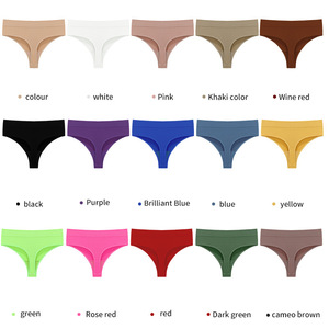 Logo personnalisé sans couture Fitness Sexy sous-vêtements en nylon pour femmes culotte Traceless confortable taille moyenne <span class=keywords><strong>string</strong></span> No Show Yoga soutien-gorge et culotte - Product Image 5