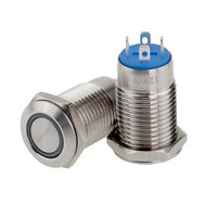 Interrupteur à bouton-poussoir à verrouillage en acier inoxydable étanche LED 12v 24v 12mm