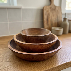 Vintage Famous Noodles Storage <b>Bowls</b> Lightweight Wooden Eco-Friendly Polished Food Serving <b>Parties</b> Reasonable Prices BS - Product Image 1