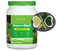 Poudre Super Greens Marque privée Mélange de multivitamines Poudre verte de superaliment complet d'aliments entiers Vitamine Minérale