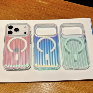 Corrugated Frosted Aurora Shockproof Magnetic Phone Case Cover for iPhone 17 Pro Max 13 14 15 16 Air High End <b>Wireless</b> Charging - Product Image 2