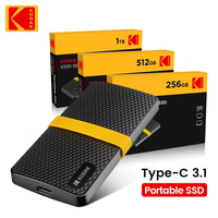 Disque Dur Externe SSD KODAK X200 1 To USB 3.1 pour Ordinateurs Portables, Smartphones, PS4, PC, Mac, TV (Disponible en 256 Go, 512 Go, 1 To)