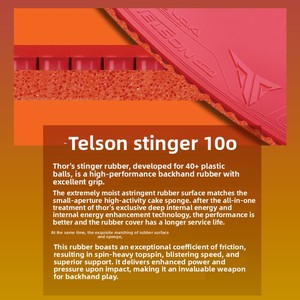 Goma de Tenis de Mesa Anti-Adherente de Alta Fricción, Tipo Poisonous <span class=keywords><strong>Sting</strong></span> 100, Invertida y Dura, para Ataque Rápido - Product Image 4