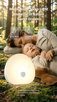 Lámpara de Noche Táctil Recargable por USB, 7 Colores LED, con 10 Sonidos Blancos para Dormir al Bebé y Decoración de Pasillos