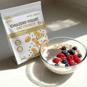 Céréales instantanées à base de flocons d'avoine et de <span class=keywords><strong>yaourt</strong></span> aux graines de chia, riches en fibres et en calcium, pour le petit-déjeuner sain des enfants et des bébés - Product Image 2