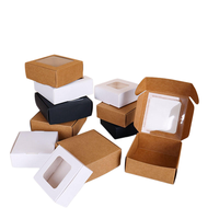 Cajas de Papel Kraft Cuadradas Ecológicas Personalizadas al por Mayor, con Ventana Transparente, Forro de Esponja y Relieve, para Pizza y Hamburguesas