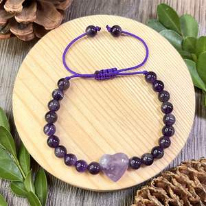 Bracelet en pierre naturelle avec perles de verre colorées, géométrie sacrée, logo gravé au laser, réduction sur les achats en gros - Product Image 5