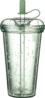 Gobelets en plastique réutilisables à double paroi, mignons, avec paille, pour boissons glacées, 24 oz, pour restaurants, fêtes et eau, en boîte colorée