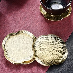 Juego de posavasos de latón estilo japonés, material de cobre, reutilizable para la ceremonia del té, uso doméstico - Product Image 3