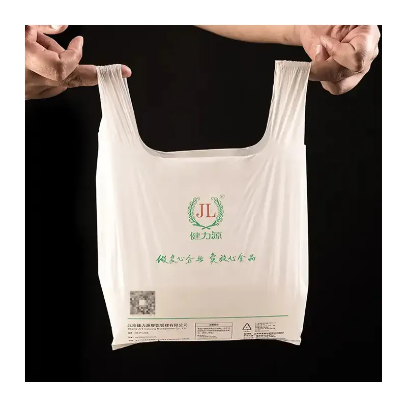 Sacchetto di plastica biodegradabile delle borse della spesa compostabili biodegradabili della camicia della materia prima amichevole di Eco