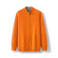 Großhandel Herren Reine Wolle Strickjacke Jacke mit Reißverschluss Gestrickter Pullover Langarm Warmer Freizeitmantel