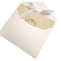 Invitations de mariage élégantes personnalisées beiges avec dorure à chaud – Carte d'invitation en billet pour fête de mariage moderne