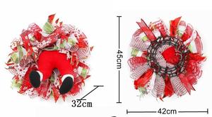 Guirlandes de Noël artificielles Grinch Thief pour porte d'entrée <span class=keywords><strong>et</strong></span> fenêtre extérieure, décorées avec un ruban motif fesses de gnome Père Noël XD2780 - Product Image 3