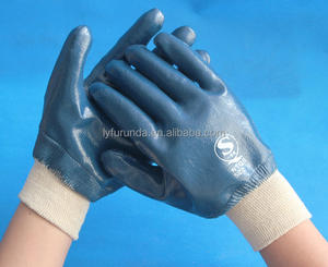 Guantes de Trabajo de Seguridad Resistentes al Aceite y al Gas, de Nitrilo Azul, Impermeables, de Alta Resistencia, Industriales, de PVC, Talla <span class=keywords><strong>XL</strong></span>, Totalmente Recubiertos de Látex - Product Image 2