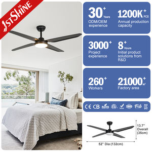 1stshine LED Ventilador de techo Fabricante Diseñador caliente Plástico Control remoto inteligente Ventilador de techo con luz LED - Product Image 1