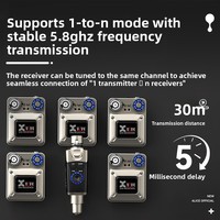 Système de retour d'oreille sans fil Xvive U45D pour moniteur, émetteur-récepteur dédié haute performance, amplificateur de casque en plastique