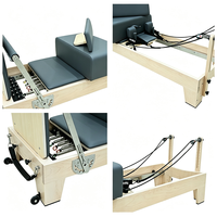 Reformer Pilates en Chêne Massif Réglable, Portable et Durable, Machine d'Entraînement de Fitness avec Options de Couleur Personnalisées pour Usage Domestique et en Studio