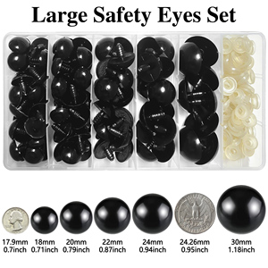 186 Piezas de <span class=keywords><strong>Ojos</strong></span> de Seguridad Grandes de 18-30 mm para Amigurumi, <span class=keywords><strong>Ojos</strong></span> de Plástico Negros para <span class=keywords><strong>Crochet</strong></span> con Arandelas para Animales de Peluche, Muñecas y Manualidades de <span class=keywords><strong>Crochet</strong></span> - Product Image 2