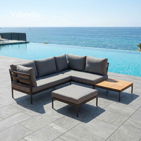 Ensemble de canapés modulaires d'extérieur modernes en aluminium, canapé de jardin sectionnel, mobilier de patio pour hôtel de luxe