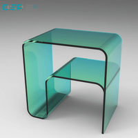 DSP Vietnam usine Personnalisé moderne acrylique de haute qualité minimaliste décoration de la maison transparent elliptique petite table d'appoint
