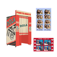 Kiosque photo automatique pour selfies avec cadre personnalisé, machine à autocollants photo, machine à impression photo portable, cabine photo privée