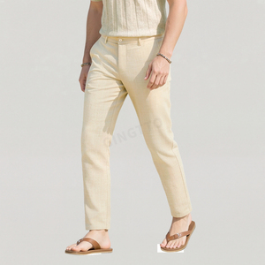<span class=keywords><strong>Pantaloni</strong></span> Estivi in <span class=keywords><strong>Lino</strong></span> per Uomo Gingtto, Traspiranti, di Alta Qualità, <span class=keywords><strong>Beige</strong></span>, Comodi, Personalizzabili, Vendita all'Ingrosso - Product Image 5